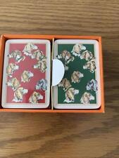 HERMES Trump Game Playing Cards  with Box Dog pattern 2 Decks Used picture