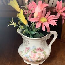 Antique Hand paint Florals Porcelain Creamer~Germany~Vase~Shabby French Country picture