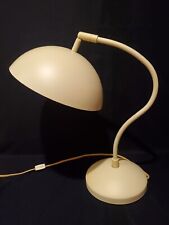 Vintage MCM Mid Century Modern Desk Table Lamp Metal Saucer Domed Shade Beige picture