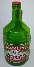 Vintage Sparkletts Drinking Water Green Glass Half Gallon  picture