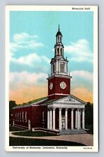 Lexington KY, University Of Kentucky Memorial Hall, Clock Tower Vintage Postcard picture