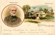 Vintage Postcard- Giuseppe Verdi, Born at Le roncole near UnPost 1910 picture
