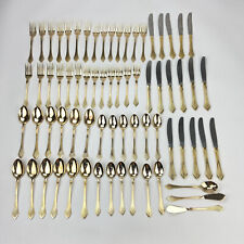 Towle Supreme Golden Primavera Gold Spring Electroplate 70pc Set Stainless picture
