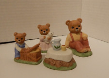 Vintage Homco Home Interiors Bears Enjoying A Picnic Figurines Lot 4 1462 Rare picture