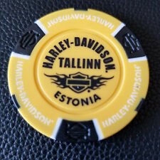 HD TALLINN ~ ESTONIA (Yellow/Black) International Harley Poker Chip picture