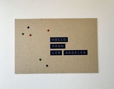 Hello From Los Angeles postcard 4x6 tan kraft recycled Paper New Unused Retro picture