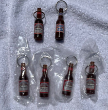 Lot of 6 Vintage Budweiser Beer Bottle Opener Plastic Keychains picture