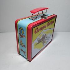 Curious George Reading Metal Tin Lunch Box Yellow Red picture