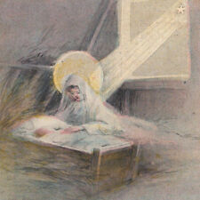 Vintage 1919 Christmas Peace Joy Angel Greetings Xmas Postcard picture