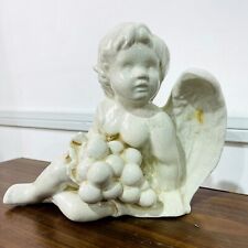 Vintage VIETRI Showpiece White Baby Angel with Wings Decorated Collectible picture