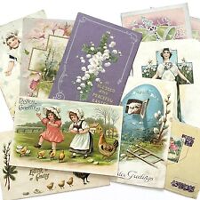 12 EASTER POSTCARDS Early 1900s Embossed Lot picture