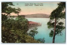 1925 Scenic View Indian Point Hudson River Day Line Pier NY Handcolored Postcard picture