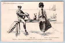 1901 DOG ROMANTIC HUMOR MAN WOMAN HANGING AROUND FOR A MONTH WE LEAVE TONIGHT picture