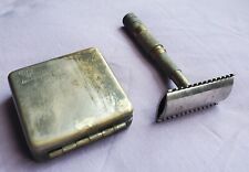 Vintage H. Glass Pocket Safety Razor with Silver Case Made in Germany picture