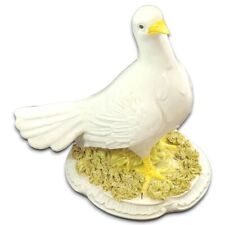 Dove Statue Italian Porcelain 9 In Bird Figurine Scroll Frill Base Vintage Decor picture