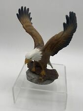 Vintage 1980s The Abbey Collection Porcelain Bald EAGLE Wings Up Bird Figurine picture