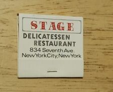 Matchbook Stage Delicatessen Restaurant New York City Deli Bar Legendary Rare NY picture