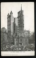 New York City CROWD OUTSIDE ST PAUL'S CHAPEL Postcard 23387 picture