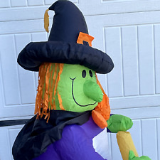 Gemmy Inflatable Witch 0021785 Lights Up with Cauldron Halloween picture