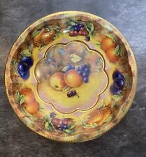 Vintage 1971 Metal Tin Daher Decorated Ware Fruit Plate Bowl Made In England 10” picture