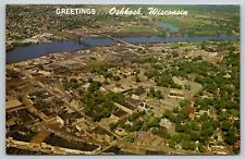 Postcard WI Oshkosh Greetings Aerial View picture