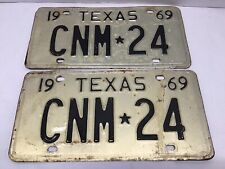 Vintage 1969 Texas License Plate Set CNM*24 picture