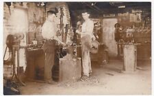 c1910 Blacksmith Iron Works Shop Interior~Vintage Real Photo Postcard picture