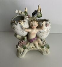 Vintage Porcelain Cherub Double Egg Shell Planter - Made in Japan picture