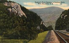 Elephant's Head Entrance to White Mountains NH Linen Postcard 1944 Posted picture