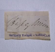 Lieutenant General Hussey Vivian, 1st Baron Vivian Autograph 1775-1842, Waterloo picture