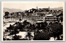 Vintage Cannes Le Port et le Mont Chevalier RPPC Post Card A1973 picture