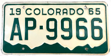 Vintage 1965 Colorado Auto License Plate AP-9966 Man Cave Collector Wall Decor picture