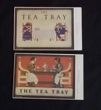 Rare MINTY Pair of Maxfield Parrish THE TEA TRAY 1920's Postcards Cornish Rd NH  picture