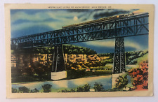 ￼1946 Moonlight scene of the High Bridge, High Bridge Kentucky, Postcard Vintage picture