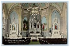 c1910's S.S. Peter And Paul Church Interior Huntington Indiana IN Postcard picture