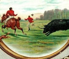 1880s-90s Mayo's Tobacco Bull Fox Hunting Bugle Dogs #5G picture