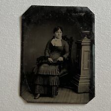 Antique Tintype Photograph Beautiful Young Fashionable Woman picture