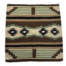 Antique Navajo Style Aztec Western Wool Square Rug 34”x34” Saddle Blanket VTG picture