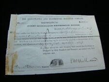 1859 The Lackawanna & Bloomsburg Railroad Company Signed Stock Certificate picture