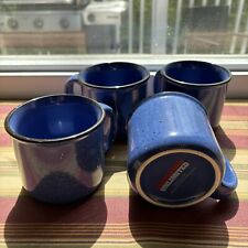 Vintage Marlboro Unlimited Blue Speckled Stoneware Coffee Mugs 16 oz. (4) picture