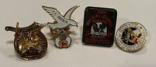 Vintage Lot Of 4 Pins Shriner Masonic El Mina Bird Imperial Council Alzafar TX picture