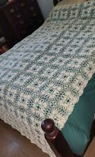 Vintage LACE TABLECLOTH/Bed Cover Antique 59x96 Crochet Handmade  picture