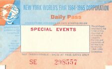Vintage Original 1964 New York World's Fair Daily Pass Special Events Ticket picture