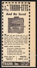 1948 Tradio-Ette coin-operated hotel radio photo Asbury Park New Jersey trade ad picture