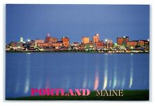Postcard Portland, Maine night skyline from the Back Bay M3255 ME1 picture