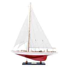 Endeavour Yacht Painted 24 | Handcrafted Sailboat W/ Hand Stitched Sails picture