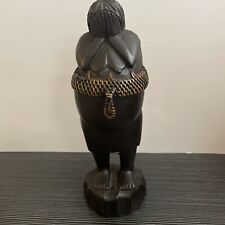 African spirit/fetish box Wood Carved Pregnant Woman with removal section. picture