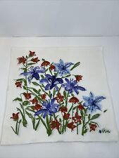 Vintage Vera Neumann White w/ Blue & Red Napkins 17”x16” - Set of 6 (D2) picture