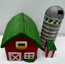 vintage figis 2000 barn and silo salt and pepper shakers picture