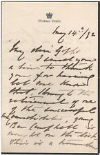 Handwritten Letter Signed by Prince Arthur in 1892 w/ COA picture